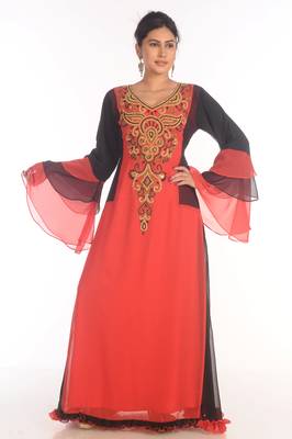 Popular Modern Kaftan Farasha Maxi Zari Work Vary Fancy Abaya Dress 2