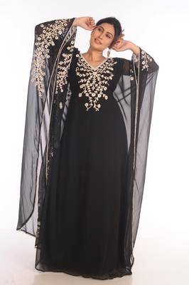 Fancy Popular Modern Kaftan Farasha Maxi Zari Work Vary Fancy Abaya Dress 1