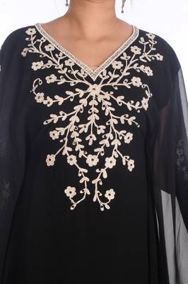 Fancy Popular Modern Kaftan Farasha Maxi Zari Work Vary Fancy Abaya Dress 3
