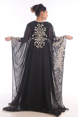 Fancy Popular Modern Kaftan Farasha Maxi Zari Work Vary Fancy Abaya Dress 5