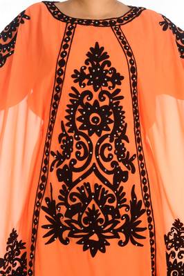 SALE !! Moroccan Modern Kaftan Farasha Maxi Machine Embroidery Zari Work Vary Fancy Abaya Dress 4