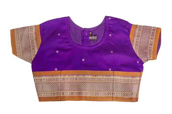Bhartiya Paridhan Girls Ready To Wear Traditional 9 Var Magenta Shahi Mastani Saree With Stitched Blouse 5