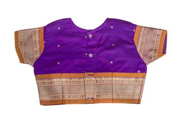 Bhartiya Paridhan Girls Ready To Wear Traditional 9 Var Magenta Shahi Mastani Saree With Stitched Blouse 6
