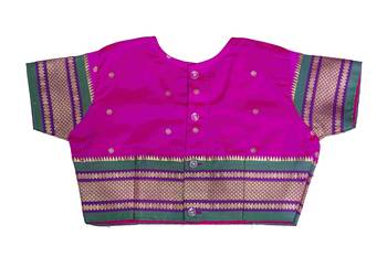 Bhartiya Paridhan Girls Ready To Wear Traditional 9 Var Rani Pink Shahi Mastani Saree With Stitched Blouse 6