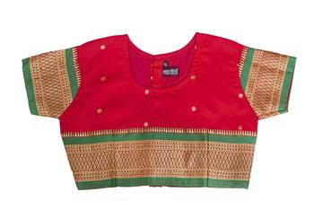 Bhartiya Paridhan Girls Ready To Wear Traditional 9 Var Red Shahi Mastani Saree With Stitched Blouse 5