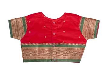 Bhartiya Paridhan Girls Ready To Wear Traditional 9 Var Red Shahi Mastani Saree With Stitched Blouse 6