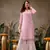 Hand Crafted Baby Pink Georgette Lucknowi Chikankari Indian Women Kurta
