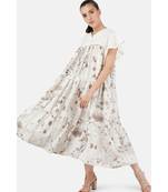 Women's viscose white printed dress