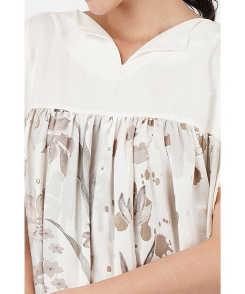 Women's viscose white printed dress