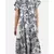 Women's  pure cotton black printed dress