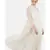 Women's beige cotton  metallic dress