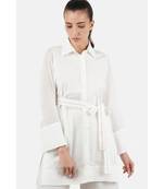 Women's Silk cotton white Shirt