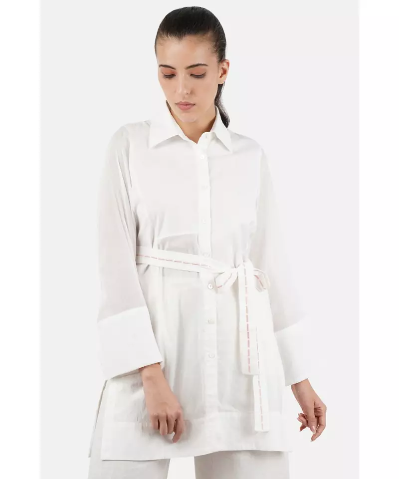 Women's Silk cotton white Shirt