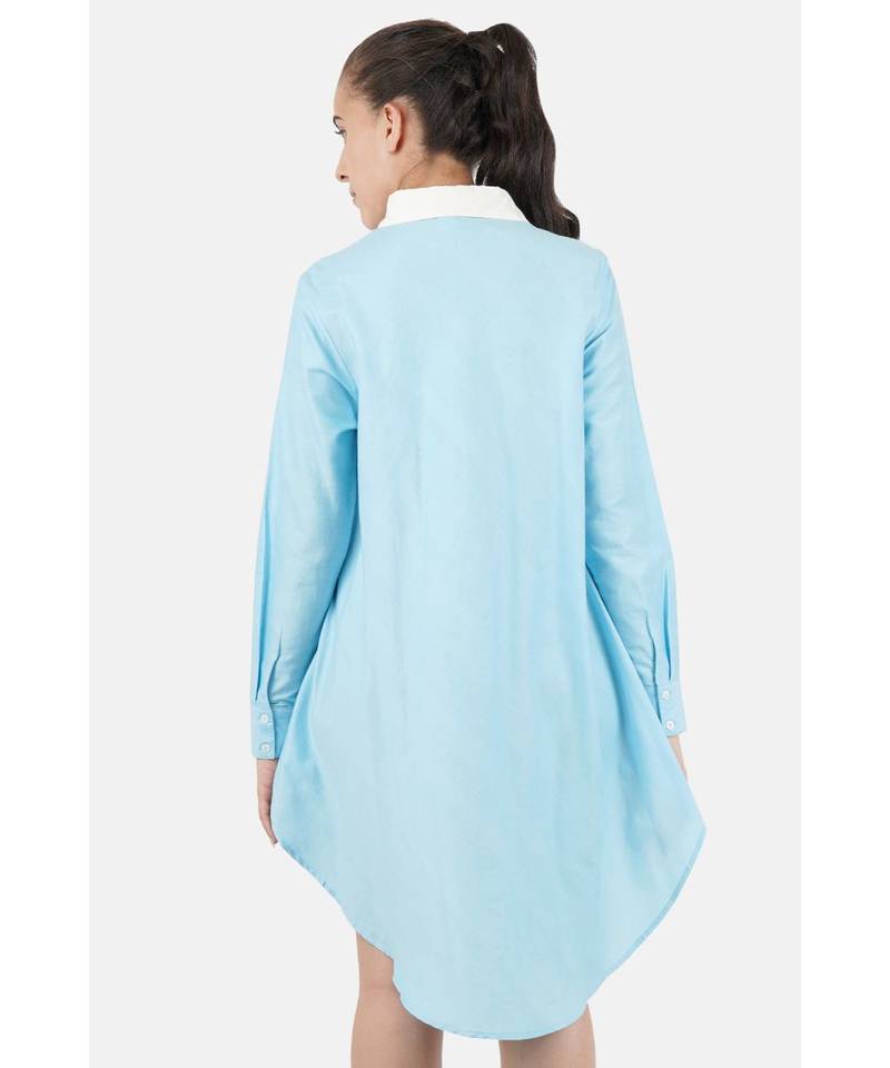 Women's Silk cotton blue Shirt