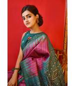 Magenta Green Patli Saree