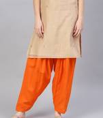 Orange plain cotton trousers
