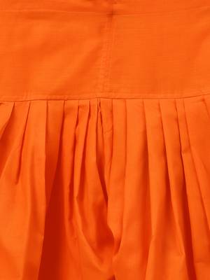 Orange plain cotton trousers 5