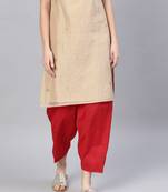 Red plain cotton trousers