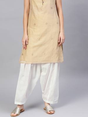 White plain cotton trousers 1