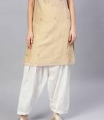 White plain cotton trousers