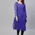Ada Hand Embroidered Royal Blue Faux Georgette Lucknow Chikan Women Kurti with Slip - A229395