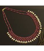 Beautiful Agate Pink Bead Necklace Dj28207