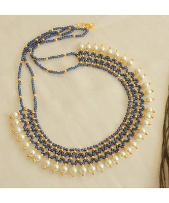 Beautiful Agate Blue Bead Necklace Dj28210 1