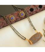 Beautiful Matte Finish Blue Designer Mangalsutra Set Dj28259