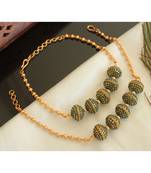 Beautiful Matte Finish Green Designer Anklets Dj28270