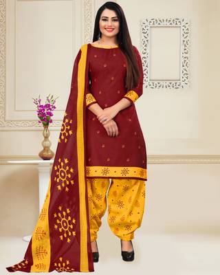 Maroon digital print cotton salwar 1