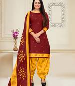 Maroon digital print cotton salwar