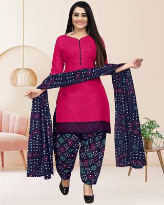 Pink polka dots cotton salwar 1