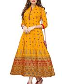 Fashion Kreza Flared Rayon Foil Gold Printed Women's  Kurta