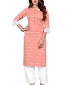 Fashion Kreza Women's Rayon Foil Gold Printed  A Line Kurta