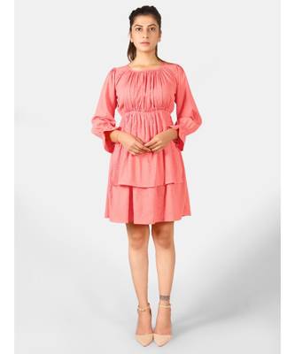 Blue printed polyester ethnic-kurtis 1