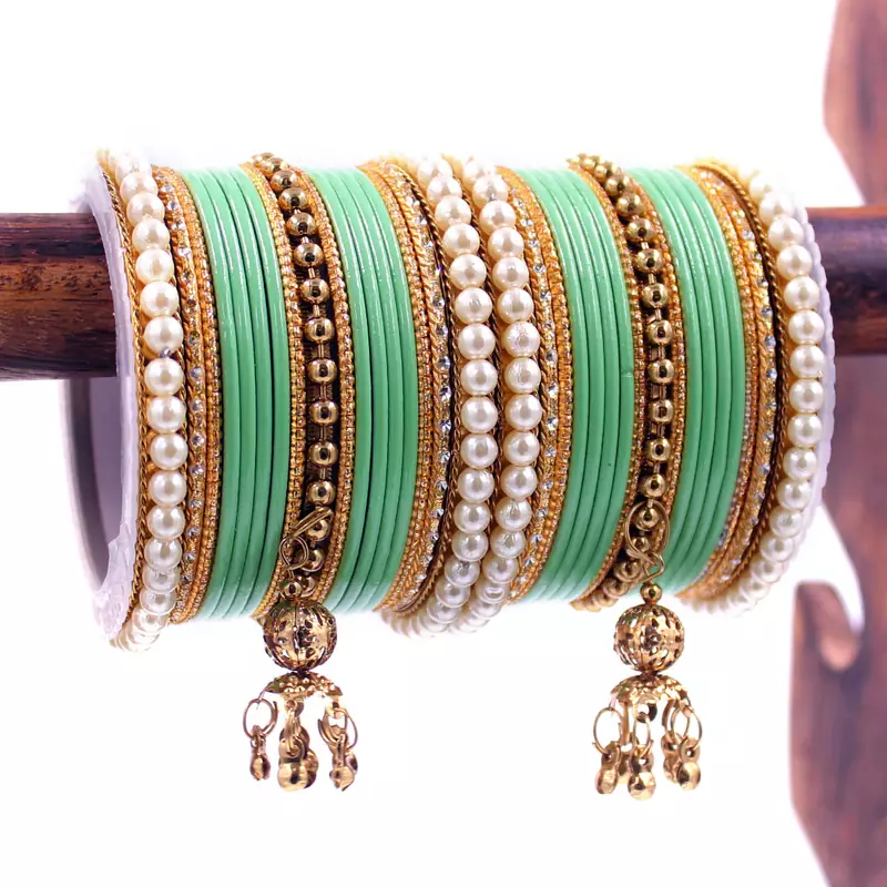 Green bangles-and-bracelets