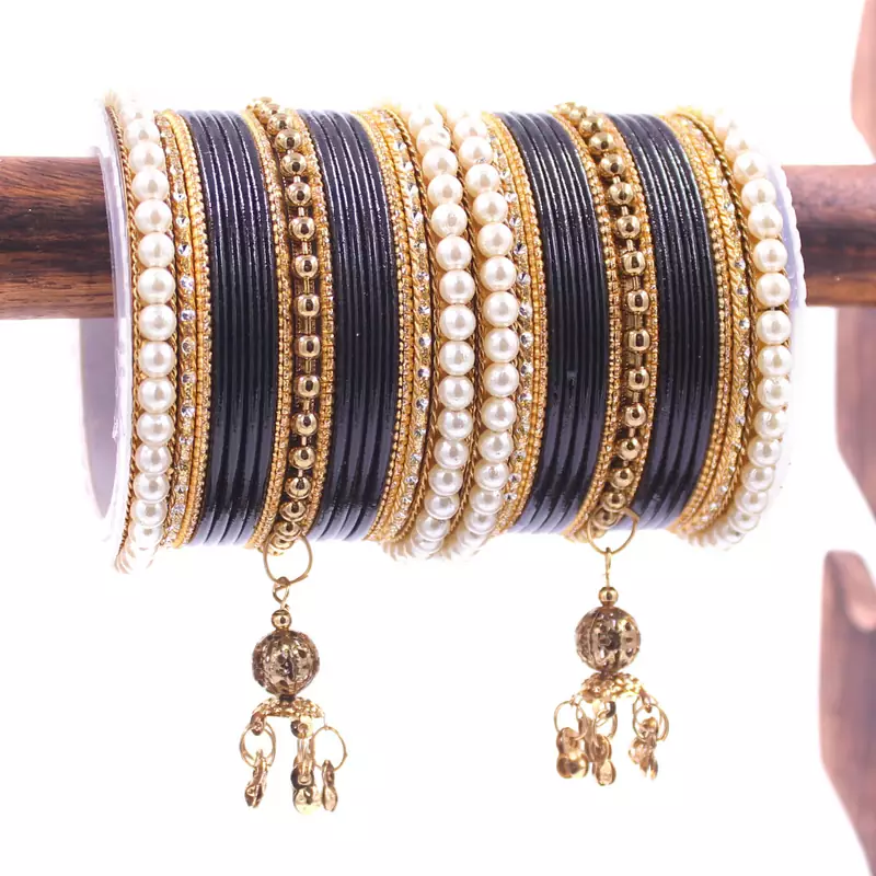 Black bangles-and-bracelets