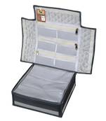 atorakushon    Satin Makeup Storage Box Travelling Vanity Cosmetic Toiletry Bag Necklace Organizer Jewellery Pouch Grey
