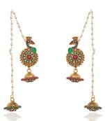 Stylish Multicolour Peacock Kahmiri Jhumka By Adiva ANSATOCBOO67 TDS 9