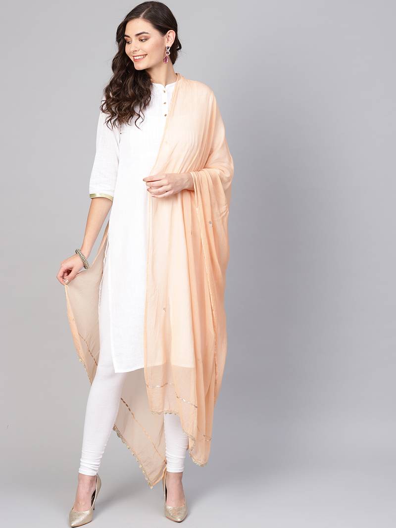 Saadgi Handmade cotton and Gotta Patti Dupatta