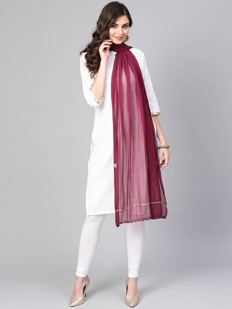 Saadgi Handmade cotton and Gotta Patti Dupatta