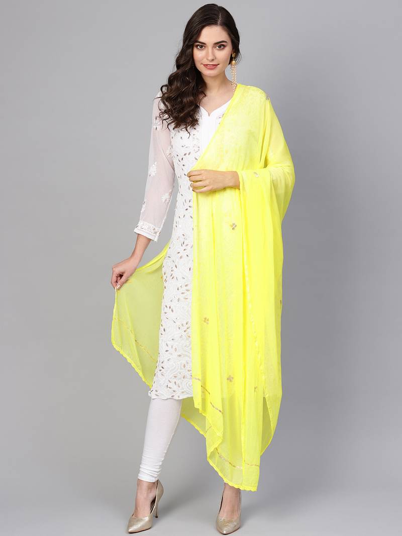 Saadgi Handmade cotton and Gotta Patti Dupatta