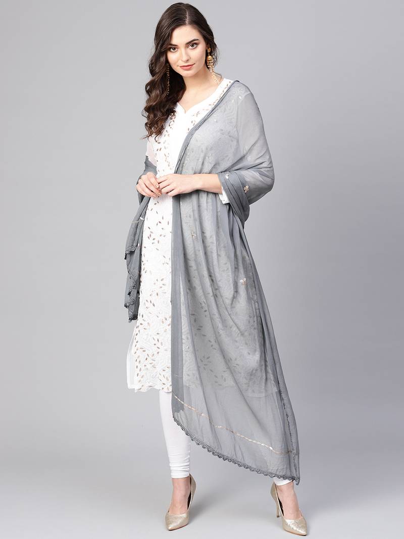 Saadgi Handmade cotton and Gotta Patti Dupatta