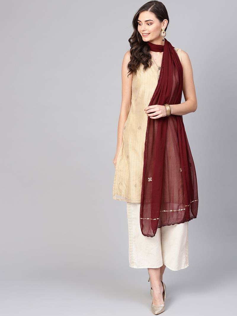 Saadgi Handmade cotton and Gotta Patti Dupatta