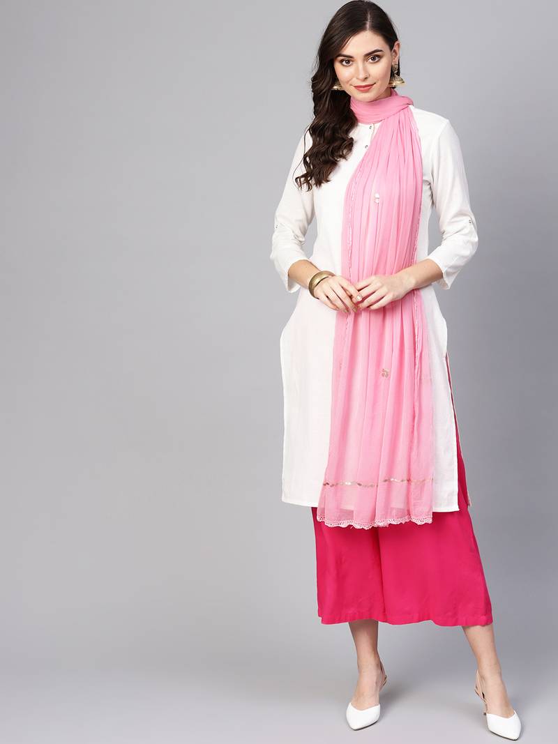 Saadgi Handmade cotton and Gotta Patti Dupatta