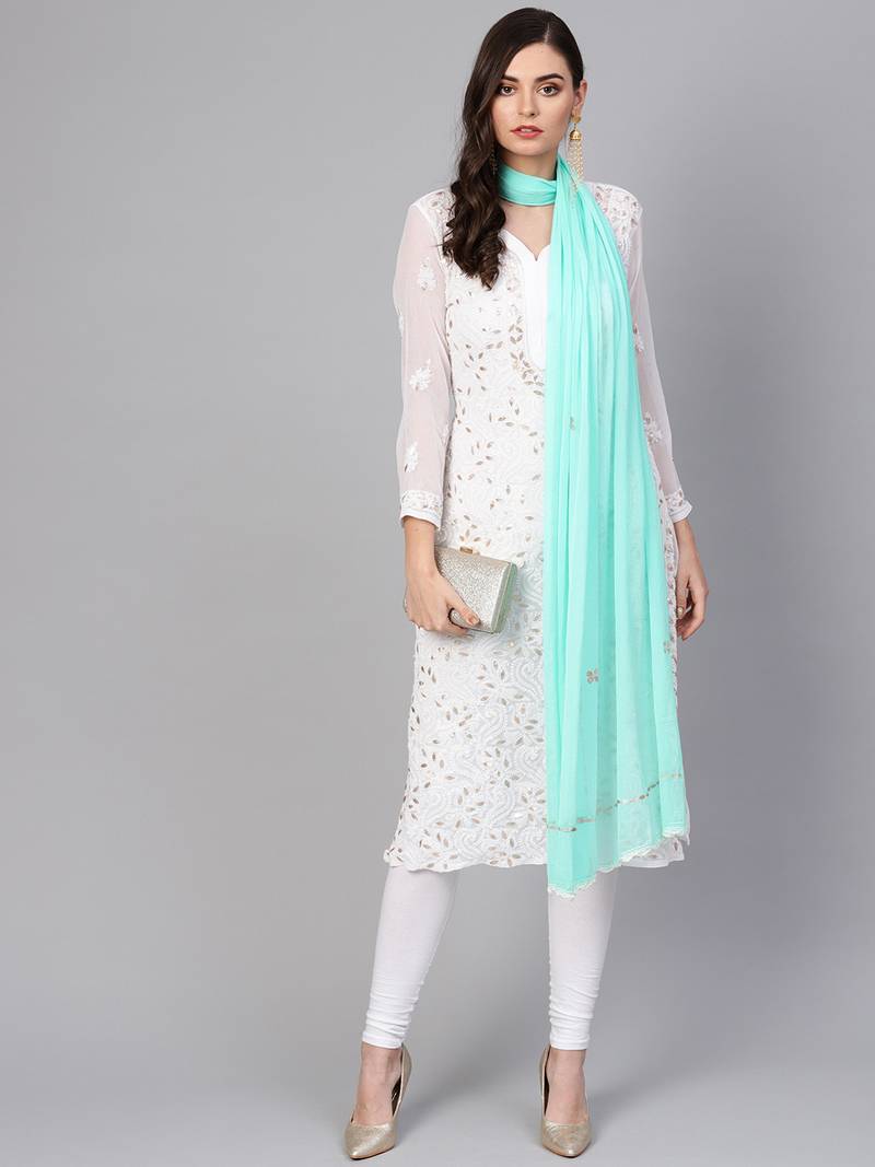 Saadgi Handmade cotton and Gotta Patti Dupatta