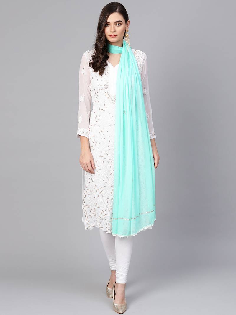 Saadgi Handmade cotton and Gotta Patti Dupatta