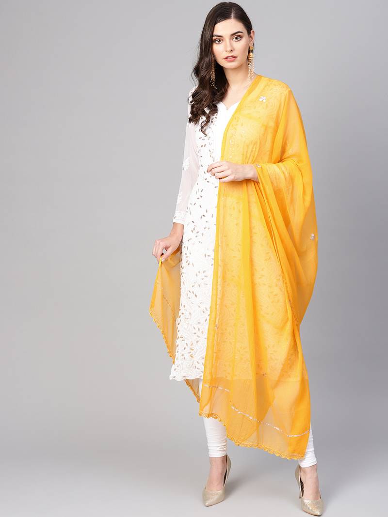 Saadgi Handmade cotton and Gotta Patti Dupatta