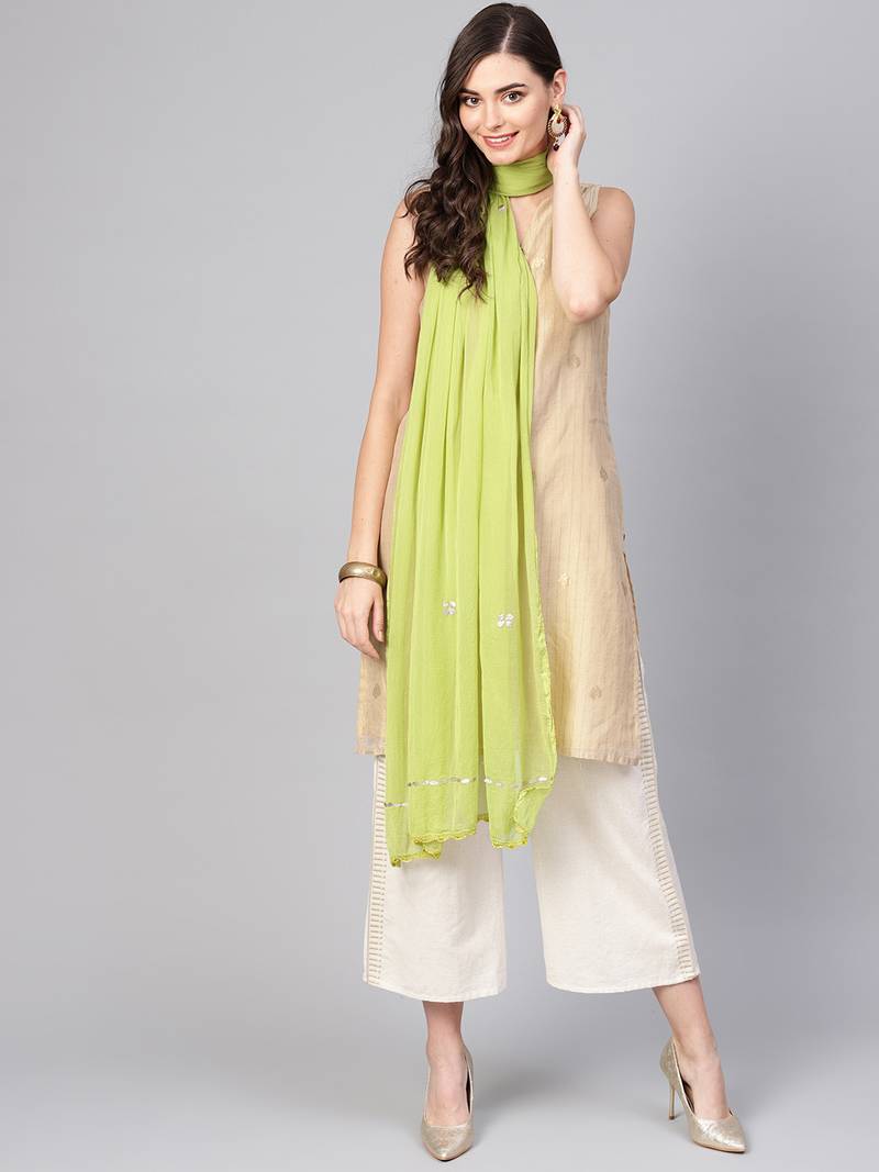 Saadgi Handmade cotton and Gotta Patti Dupatta