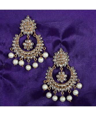 Kundan Errings With White Pearls 1